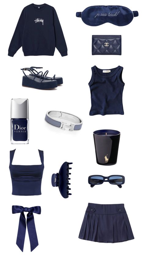 navy blue aesthetic, star girl, city girl, blue lagoon, old money aesthetic. Blue Clothes Aesthetic, Navy Blue Aesthetic, Blue Summer Outfits, Estilo Blair Waldorf, Navy Blue Outfit, Navy Blue Fashion, Aesthetic Star, Navy Girl, Navy Outfit