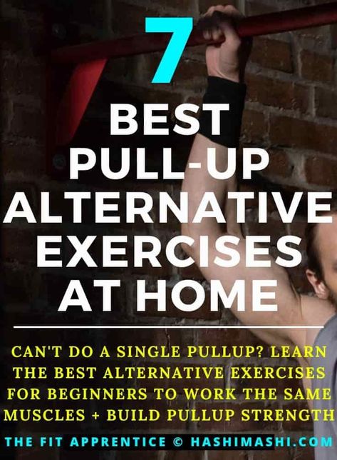 Pull-up Alternatives - Can't do a single pullup? Learn the best alternative exercises for beginners - these 7 movements are great options for beginners or overweight to work the same muscles AND improve your pull-up strength!

pullup alternative | pullup alternatives | alternative for pullups | pull-up alternative | alternative for pull-ups | pull-up alternative at home | pull up alternative | alternative to pull ups | pull up alternatives | alternatives to pull ups at home Pull Up Alternative, Pull Ups At Home, How To Build Strength, Pull Up Workout, Exercises For Beginners, Beginner Workout At Home, Muscular Endurance, Calisthenics Workout, Best Workout