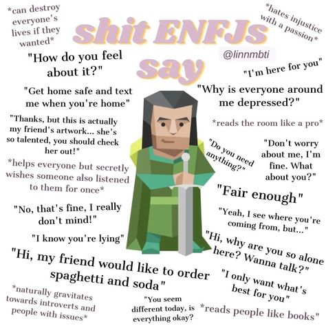 Enfj Starter Pack, Enfj Entj Relationship, Enfj Personality Type, Enfj Humor, Enfj Intp Relationship, Enfj T Personality, Enfj Personality Characters, Enfj And Intj, Enfj Personality Facts