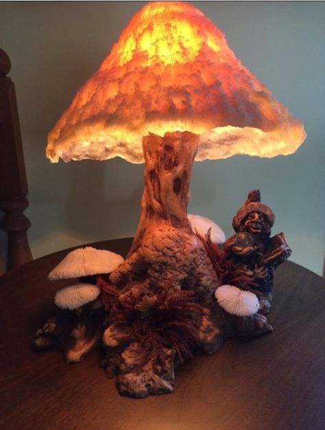 Coral Lamp, Fairy Woodland, Virtual Garage Sale, Cottage Fairy, Magic Table, Magic Mushroom, Vintage Mushroom, Mushroom Lamp, Coral