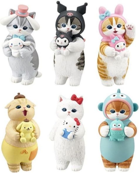 Mofusand X Sanrio, Mofusand Sanrio, All Sanrio Characters, Sanrio Figures, Japanese Figures, Sanrio Toys, Moose Toys, Kawaii Toys, Japanese Toys