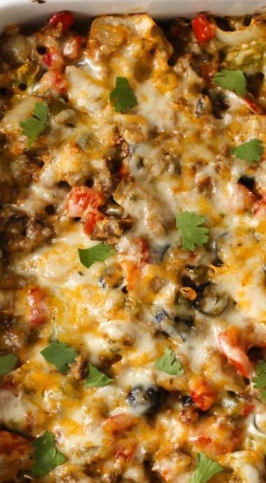 Beefy Nacho Casserole, Crockpot Beef Nachos, Pioneer Woman Nacho Casserole, Ground Beef One Dish Meals, Ground Beef Casseroles Mexican, Mexican Casserole With Hamburger Meat, Mexican Casserole Crockpot Recipes, Mexican Casseroles For A Crowd, Baked Mexican Casserole