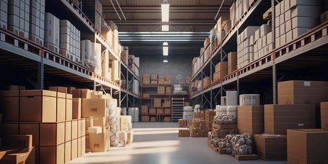 Inside a large warehouse for goods distribution and logistics royalty free stock photography Warehouse Photography, Stock Photography Free, Image Illustration, Stock Photography, Stock Illustration, Royalty, Royalty Free, Photography