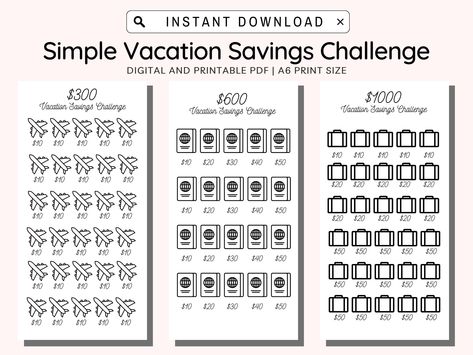 Vacation Fund Jar, Vacation Savings Challenge, Printable Savings Tracker, Vacation Fund, Vacation Savings, Savings Challenge Printable, Dave Ramsey Budgeting, Travel Fund, Saving Challenges