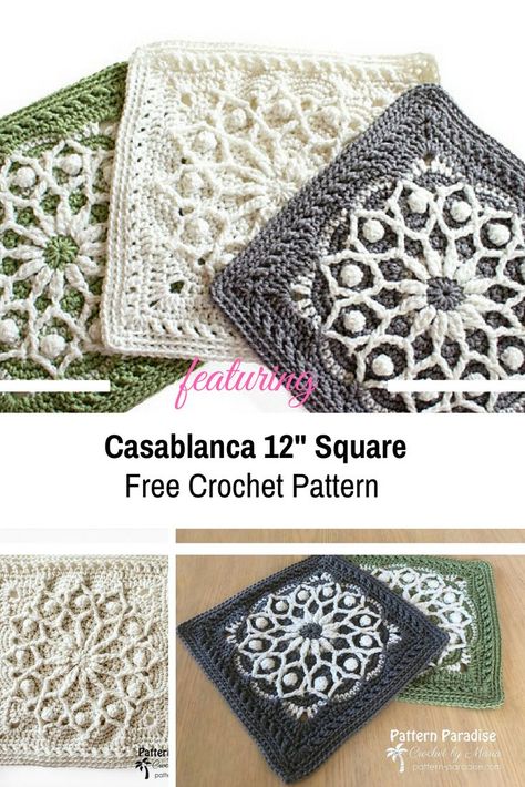 Lovely 12" Square With Overlay Crochet To Create The 3D Effect [Free Pattern] Crochet Borders For Blankets, Modern Haken, Overlay Crochet, Colored Rings, Granny Square Haken, Crochet Blocks, Crochet Square Patterns, Granny Squares Pattern, Granny Square Crochet Pattern