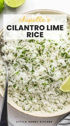 Chipotle Cilantro Lime Rice, Cilantro Lime Rice Recipe, Chipotle Recipes, Lime Rice Recipes, Cilantro Recipes, Rice Side Dish Recipes, Rice Side Dishes, Lime Rice, Cilantro Lime Rice