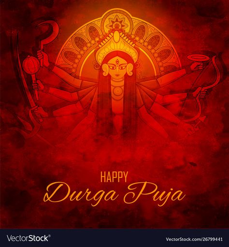 Happy Ashtami, Durga Puja Image, Happy Durga Puja, Maa Durga Image, Durga Mantra, Durga Ji, Cosmic Egg, Navratri Wishes, Durga Painting