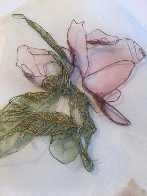 The beginning of one of my pieces Textiles Alevel, A Level Textiles, Butterfly Project, Emb Designs, Floral Textile, Ribbon Embroidery Tutorial, Art Sketches Doodles, Textiles Projects, Giant Paper Flowers