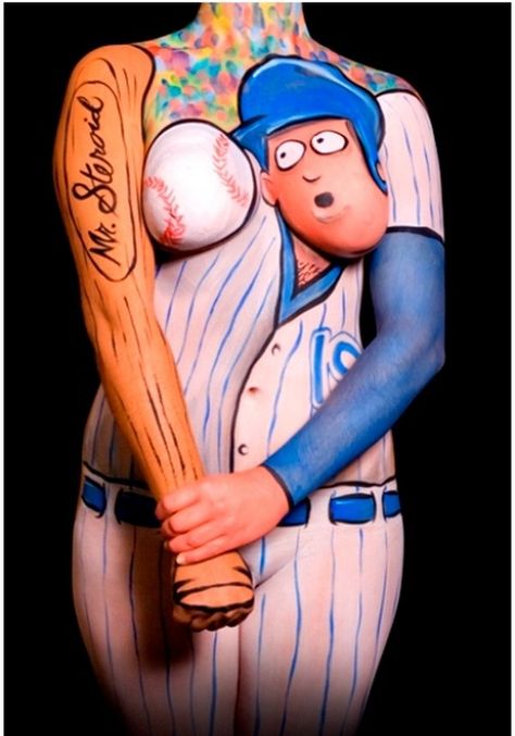 Body art Art Funny, Body Painting, Body Art, Baseball, Funny, Art