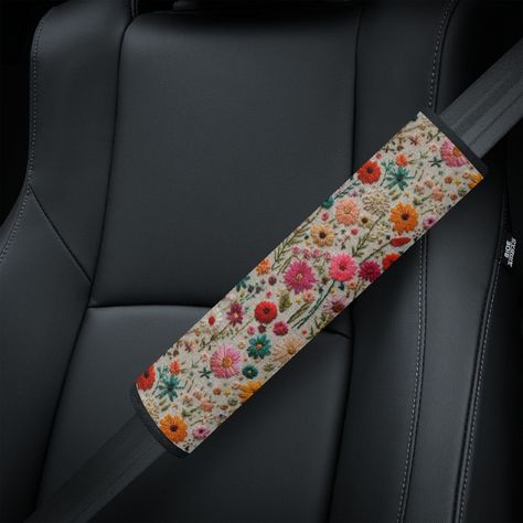 "This car seat belt cover does not only keep your shoulder from uncomfortable rubbing, but also add more fun and style to your car interior.  Aesthetic and functional, the best gift for any car owners on birthday, Christmas or any other occasions year round! 🚀 Free shipping from our production partner in China to US and 30+ countries worldwide, fully tracked 🚚 Production 5 to 7 days, transit 7 to 14+ days = Estimated Delivery 2 to 3 weeks About the Seat Belt Strap Cover 🌿 100% polyester trico Cottagecore Car, Car Interior Diy, Hippie Car, Seat Belt Pads, Girly Car Accessories, Car Deco, Cool Car Accessories, Girly Car, Car Essentials