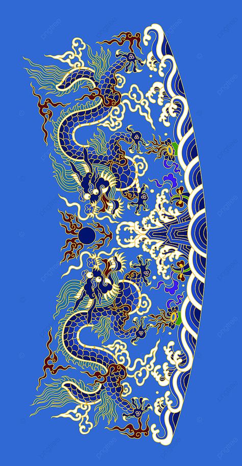 Chinese Pattern Design Traditional, Chinese Elements Design, Chinese Patterns Traditional, Dragon Pattern Design, Chinese Traditional Dragon, Chinese Pattern Design, Chinese Dragon Design, Korean Dragon, Traditional Dragon