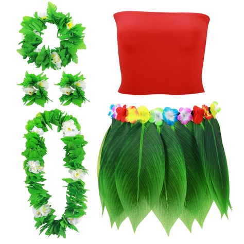 PRICES MAY VARY. Complete set includes floral headband, flower necklace, flower bracelets, red tube top and green leaf hula skirt for a Hawaiian look Headband, necklace and bracelets made of soft fabric; skirt made of quality plastic; stretchy polyester spandex crop top in vibrant red Fits most adult women; skirt waist stretches to 28 inches; crop top stretches to fit busts up to 40 inches Perfect for Hawaiian music festivals, luau parties, summer beach vacations, or just lounging at home Vibran Summer Luau Party, Disney Couple Costumes, Lilo And Stitch Costume, Hawaiian Costume, Campfire Party, Stitch Costume, Luau Outfits, Cute Couples Costumes, Hawaiian Woman