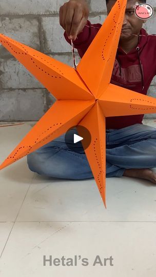 3D paper star making | 3D paper star making | By Hetal's Art | Facebook Easy Snowflakes, Star Making, 3d Paper Star, How To Make Glitter, Diy Christmas Crafts, Christmas Easy, Simple Snowflake, Jute Crafts, 3d Star