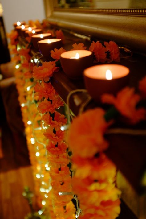 Diwali Fireplace Decor, Festive Decor Ideas, Red Notebook, Diwali Ideas, Mandir Decoration, Diwali Photography, Diwali Decorations At Home, Divyanka Tripathi, Hindu Festival