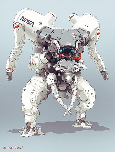 ArtStation - Expedition, Brian Sum Brian Sum, Mode Cyberpunk, Mech Suit, Arte Robot, Arte Cyberpunk, Robot Design, Robots Concept, Robot Art, A Robot