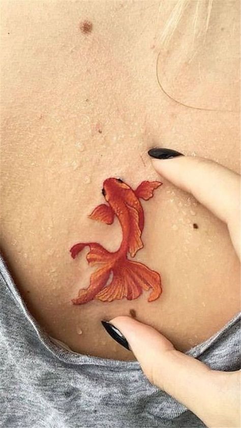 Courage Tattoos, Goldfish Tattoo, Cute Animal Tattoos, Tier Tattoo, Pisces Tattoos, Rabbit Tattoos, Hip Tattoos Women, Incredible Tattoos, Koi Fish Tattoo