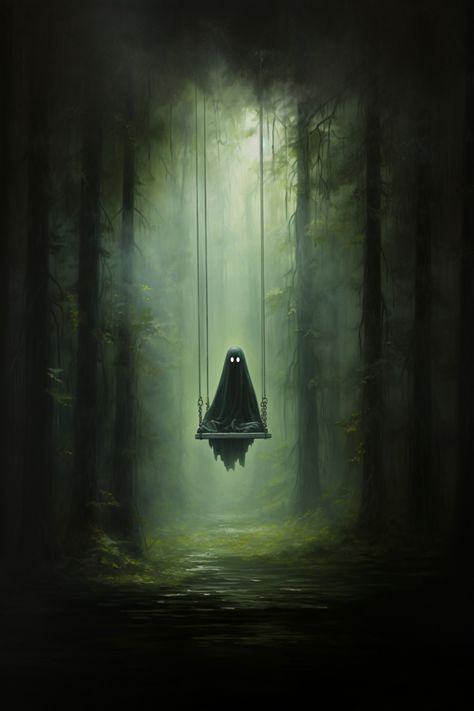 Cute Ghost on Swing Victorian Aesthetic Dark, Dark Victorian Aesthetic, Dark Cottagecore Aesthetic, Dark Victorian, Dark Academia Prints, Victorian Aesthetic, Gothic Wallpaper, Cocoppa Wallpaper, Gothic Fantasy Art