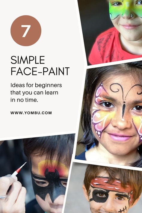 7 Easy Face-painting Ideas for Beginners Easy Beginner Face Painting Ideas, Face Painting Dragon Easy, Face Painting For Beginners Tutorials, Face Painting Tips And Tricks, Toddler Face Painting Ideas, Face Paint Beginners, Diy Face Painting For Kids, Beginner Face Painting Ideas, Easy Face Painting Kids