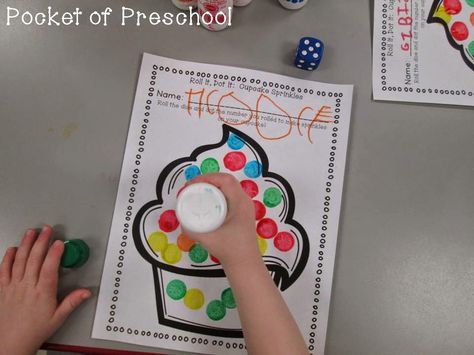 Week 2 of our Birthday Theme was super fun!  This week our focus was cakes and cupcakes!  Yummy.  I am linking up with Doddle Bugs Teaching to share with you my 5 for Friday (Saturday).  If you missed what we did for week 1 click HERE! Most of these activities are included in the my...Read More Preschool Birthday, Roll A Dice, Pocket Of Preschool, One To One Correspondence, Cupcake Sprinkles, Baking Theme, Class Birthdays, Birthday Activities, Birthday Week