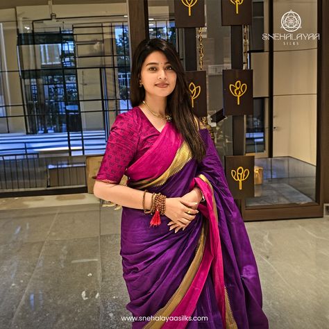 Sneha Prasanna Saree, Sneha Saree, Sneha Prasanna, Traditional Silk Saree, Greatest Of All Time, Minimal Look, Work Looks, Beautiful Saree, Saree Collection