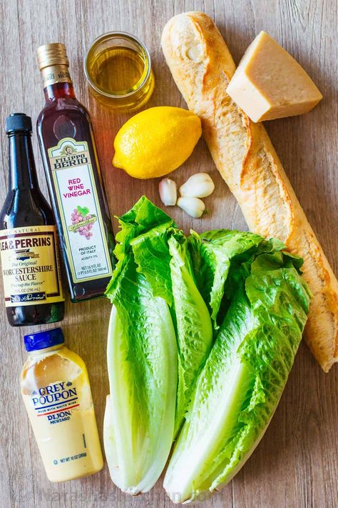 Caesar Salad with crisp homemade croutons and a light caesar dressing. This Classic Ceasar Salad Recipe will impress your dinner guests! #caesarsalad #caesarsaladrecipe #salad #saladrecipes #natashaskitchen #caesardressing #croutonsrecipe #homemadecroutons #howtomakecaesarsalad #easycaesarsalad #homemadecroutons #natashaskitchen