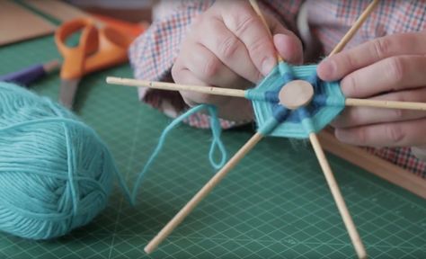 Learn how to make a grown up version of a gods eye with Robert Mahar on the CreativeLive blog! God's Eye Craft How To Make, Eye Printable, God Eye, God's Eye Craft, God's Eye, Camp Crafts, Yarn Bracelets, Summer Camp Crafts, Popsicle Crafts