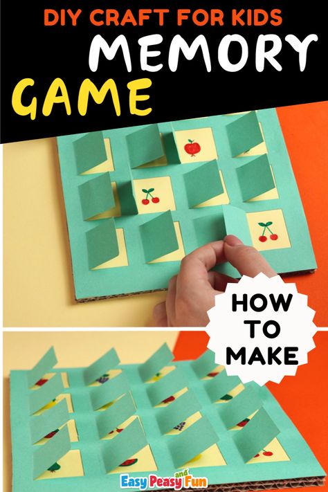 Need a boredom buster for the kids? Try our DIY Memory Game! It's a fantastic paper craft that combines fun fruit crafts with the classic game of memory, offering hours of entertainment and skill-building. Follow our tutorial and make yours! Memory Games For Seniors, Paper Games For Kids, Memory Diy, Memory Activities, Monkey Crafts, Fruit Crafts, Fun Fruit, Educational Play, Fruit Coloring Pages