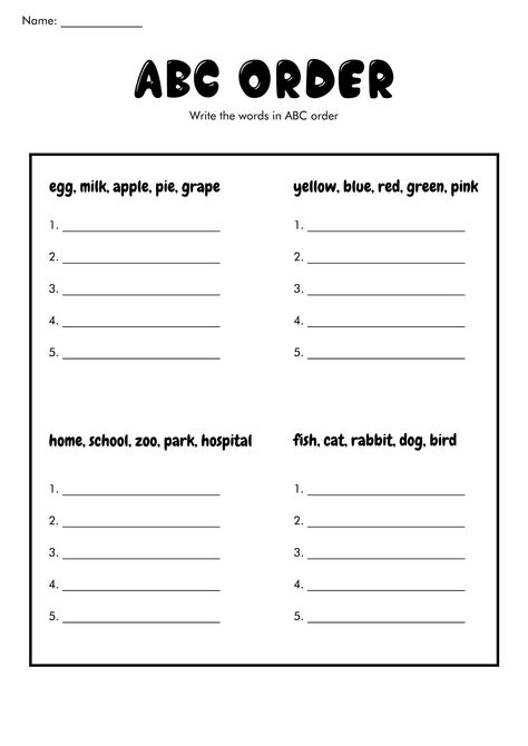 14 1st Grade Cut And Paste Math Worksheets Abc Order Worksheet 2nd Grade, Ela Worksheets 1st Grade, Second Grade English Worksheets, 2nd Grade Ela Worksheets, First Grade Worksheets Free Printables, 2nd Grade English Worksheets, Simple Word Problems, Abc Order Activities, Abc Order Worksheet