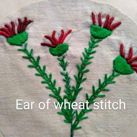 Floral design. Wheat Stitch, Wheat, Hand Embroidery, Machine Embroidery, Embroidery Designs, Floral Design, Embroidery, Floral, Quick Saves