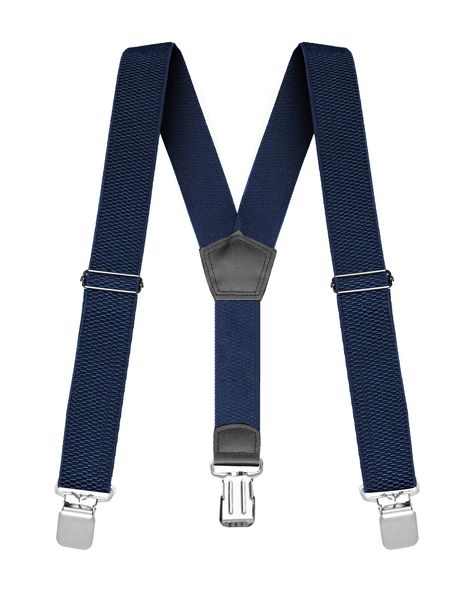 PRICES MAY VARY. Clip closure MENS SUSPENDERS: These 1 1/2" elastic suspenders are easily adjustable up to 48" to give you an easy time adjusting your cloth while on the go. Heavy duty for more durability. COMFORTABLE ELASTIC: These suspenders are made with the most comfortable adjustable elastic so you can wear these daily without any discomfort. STYLE AND DESIGN: These Y back heavy-duty design suspenders come with 3 durable sturdy clips and added leather crosspatch for that classic appearance. Mens Suspenders, Suspenders For Men, Blue Suspenders, Suspenders Men, Costume Design, Suspenders, Semi Formal, Adjustable Straps, Heavy Duty