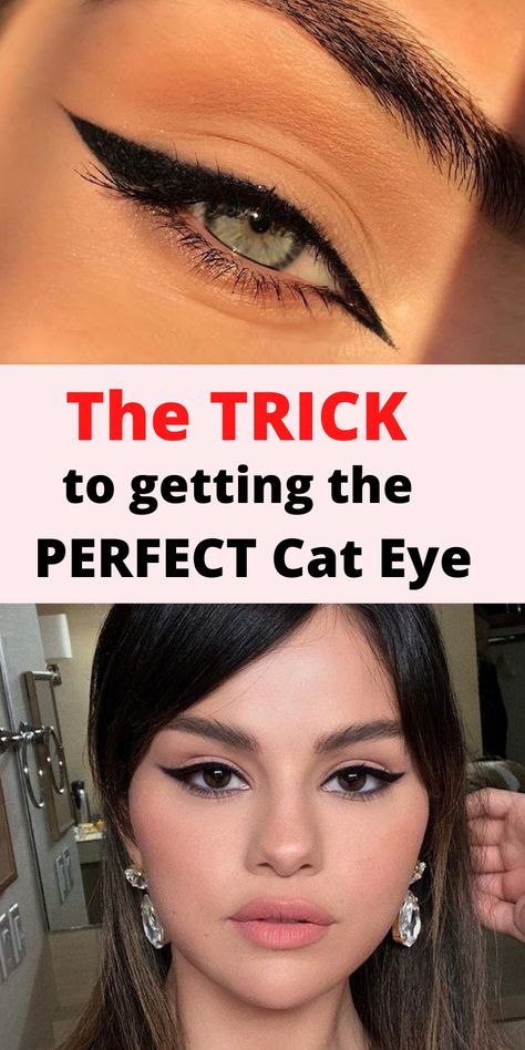 Cat Eye Eyeliner Tutorial, Cat Eyeliner Makeup, Easy Cat Eye, Cat Eye Tutorial, Cat Eye Eyeliner, Eyeliner Techniques, Perfect Cat Eye, Cat Eyeliner, Eyeliner Styles