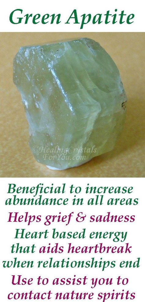 Green Apatite Crystal Meaning, Apatite Meaning, Elemental Beings, Hippy Life, Best Healing Crystals, Healing Crystals For You, Apatite Jewelry, Green Apatite, Heart Chakra Healing