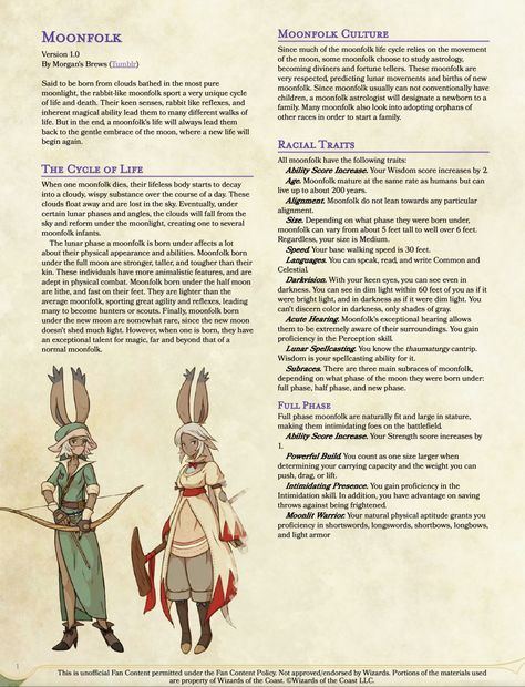 Dnd Races Character Design, Dnd 5e Races, Dnd Lore, 5e Races, Rpg Creatures, Dnd Dm, Dungeons And Dragons Races, D D Races, Dnd Stats