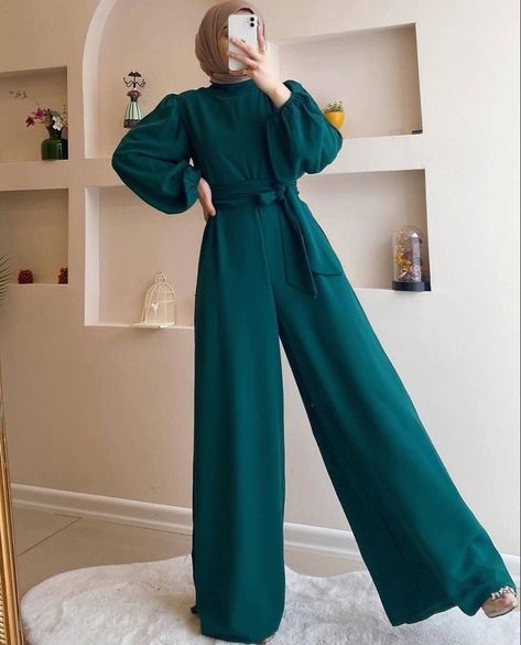 Jumpsuit Outfit For Hijab, Jumpsuit With Hijab, Trendy Abaya Designs 2023, Modest Jumpsuit Outfit, Hijabi Jumpsuit, Jumpsuit Outfit Hijab Style, Jumpsuit Hijab Outfit, Modest Jumpsuit, Jumpsuits For Women Classy