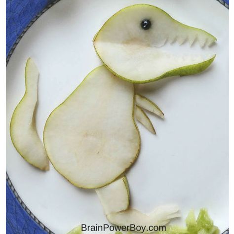 Dino Fruit, Fruit Dinosaur, Fruit Snacks For Kids, Dinosaur Themed Food, Dino Food, Dinosaur Snacks, Dinosaur Food, Deco Fruit, Shaped Food