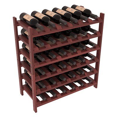 Red Barrel Studio Karnes Redwood Stackable 36 Bottle Floor Wine Rack Finish: Cherry Satin Diy Wine Rack Projects, Wine Rack Projects, Contemporary Wine Racks, Stackable Wine Racks, Table Top Wine Rack, Wine Stand, Wine Rack Storage, Wooden Wine Rack, Wall Mounted Wine Rack