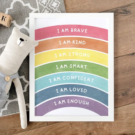 I Am Printable, Classroom Affirmations, Preschool Affirmations Printable, I Am Affirmations Mirror Classroom, I Am Affirmations For Kids, Mirror Affirmations For Kids, Growth Mindset Classroom Decor, Printable Kids Wall Art, Kids Classroom Decor