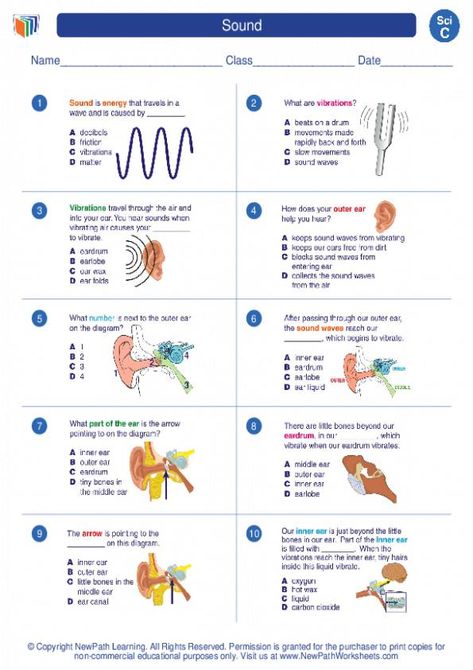 Sound. Third Grade Science Worksheets and Answer keys, Study Guides and Vocabulary Sets.