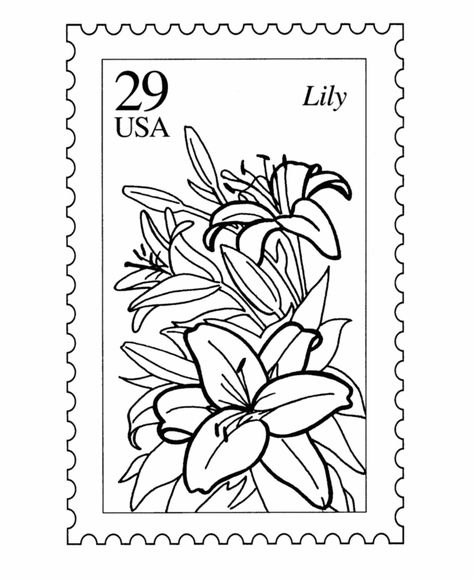 Nature Flowers Postage Stamp Coloring Pages Postage Tattoo Ideas, Birth Flower Postage Stamp Tattoo, Flower Postage Stamps, Postage Stamp Flower Tattoo, Postage Stamp Tattoo Design, Tattoo Postage Stamp, Lily Stamp Tattoo, Flower Postage Stamp Tattoo, Floral Stamp Tattoo