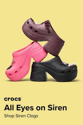 Nothing stands out quite like Siren. Go big with your style in our newest and hottest platform clog. Free shipping on qualified orders! Siren Clog Crocs Outfit, Crocs Outfit, Platform Crocs, Dr Closet, Platform Clogs, Platform Wedges, Wedge Sandals, The Fashion, Clogs