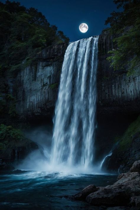 Moon Waterfall, Usa Flag Wallpaper, Fantasy Beach, Police Investigation, Waterfall Pictures, Waterfall Photo, Flag Wallpaper, Waterfall Landscape, Mystical Places