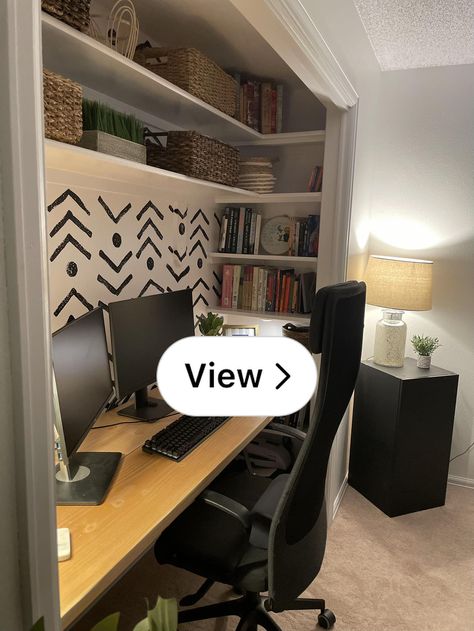 Lemon8 · Converted This Closet Into A… · @Ashleighbelle Desk Closet Combo Home Office, Closet Office Conversion, Built In Closet Office, Closet Converted To Office, Desk Inside Closet, Convert Closet To Office, Closet Office Combo, Closet To Office Conversion, Cloffice Ideas Small Spaces