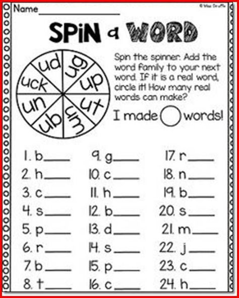 2nd Grade Phonics Worksheets For Learning â Free Printables Spin A Word, Word Blends, Literacy Groups, Progress Chart, Short Vowel Worksheets, Digraphs Worksheets, Blends Activities, Blends Worksheets, Vowel Worksheets