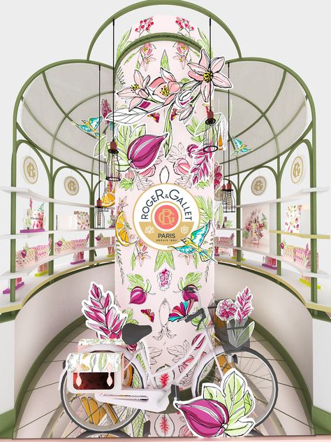 ROGER&GALLET :: Behance Flower Window Display, Veuve Cliquot, Selfie Wall, Perfume Display, Retail Inspiration, Showroom Interior Design, Flower Window, Showroom Design, Modern Chinese