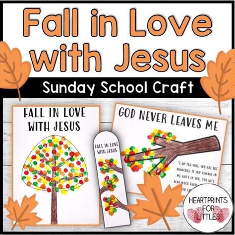 Fall in Love With Jesus Crafts for Kids, Fall Christian Crafts, Finger Painting Keepsakes, Sunday School Crafts, Homeschool Crafts - Etsy Fall Christian Crafts, Jesus Crafts For Kids, Crafts For Kids Fall, Fall In Love With Jesus, Fall Bookmarks, Fall Christian, Jesus Crafts, Jesus Coloring Pages, Sunday School Crafts For Kids