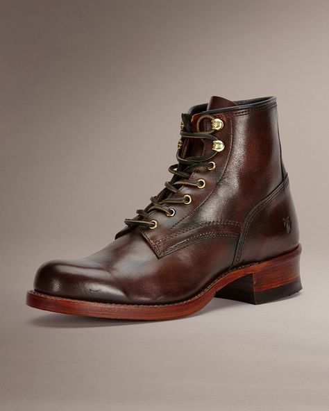 Luxury Men's Leather Footbed Boots, Luxury Leather Footbed Men's Boots, Luxury Men's Lace-up Boots For Outdoor, Luxury Designer Men's Boots, Luxury Men's Lace-up Boots With Leather Footbed, Luxury Men's Outdoor Lace-up Boots, Men's Winter Leather Boots, Luxury Men's Lace-up Boots For Winter, Formal Boots