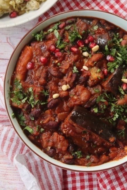 Koresh Bademjan, Khoresh Bademjan, Persian Eggplant, Eggplant Stew, Best Vegetarian Dishes, Herbs List, Red Kidney Beans, Vegan Beans, Vegan Nutrition