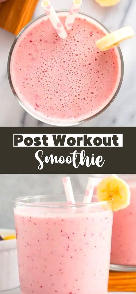 This Post Workout Smoothie is the perfect drink to recharge after a tough workout! Chock full of ingredients to replenish your body. Healthy Post Workout Smoothie, Gym Smoothies, Healthy Workout Snacks, Pre Workout Smoothie, Protein Breakfast Smoothie, Post Workout Protein Shakes, Easy Healthy Smoothie Recipes, Workout Smoothie Recipes, Healthy Diet Smoothies