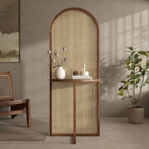 Single Panel Natural Ash Wood Shoji Screen Room Divider for Asian-Inspired Décor - Arc Arc Partition Design, Bedroom Screen Divider, Rattan Screen, Shoji Screen Room Divider, Partition Living Room, Bedroom Screens, Japanese Room Divider, Asian Inspired Decor, Home Shelf