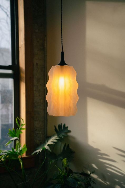 Wooj Design The Wavy Plug-In Pendant Lamp Soft Lighting Bedroom Ideas, Plug In Pendant Light Bedroom, Wavy Lamp, Urban Outfitters Room, Star Pendant Lighting, Ceramic Pendant Light, Plug In Pendant Light, Smart Bulbs, Rattan Pendant Light